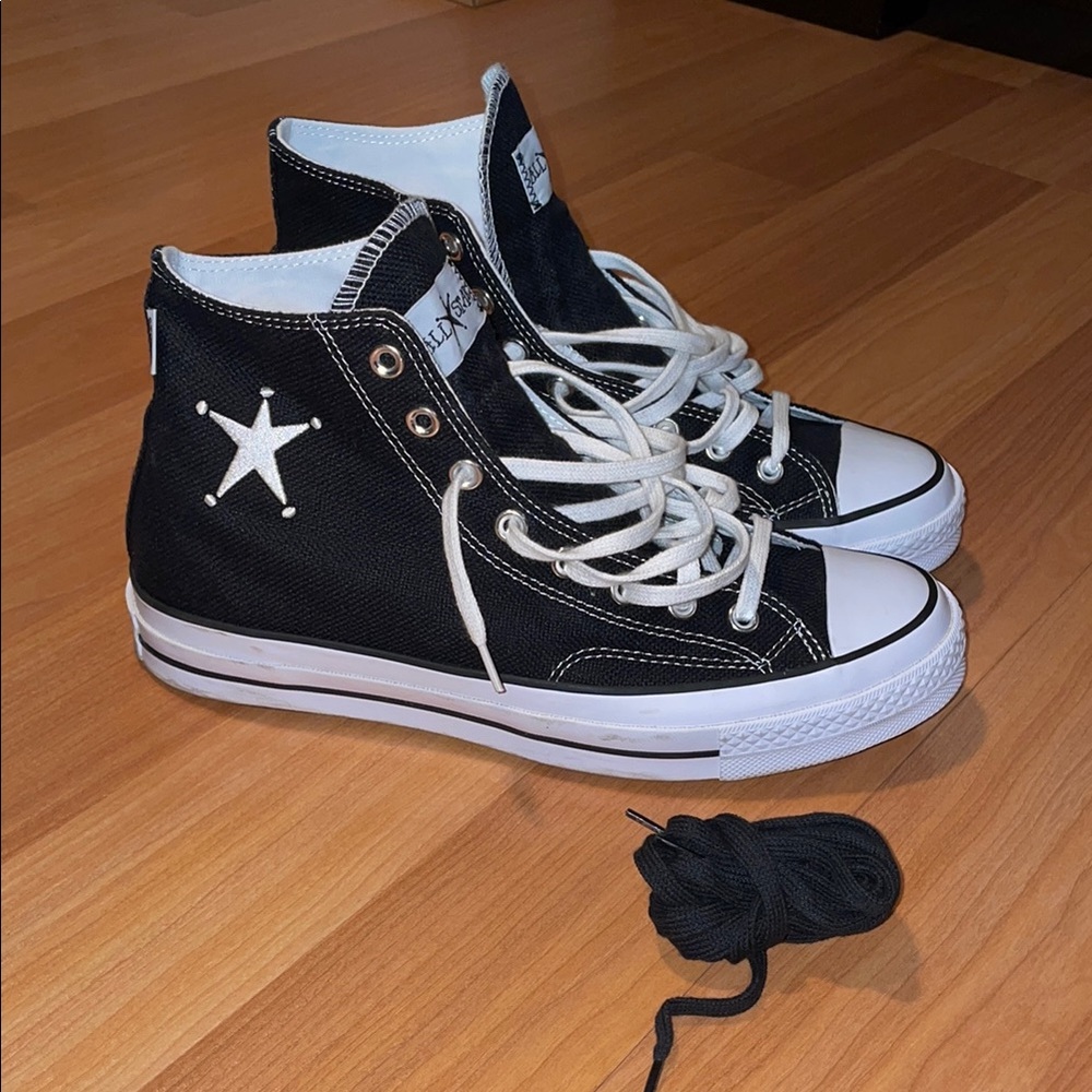 ConversexStussy collab Black High-Top Sneakers